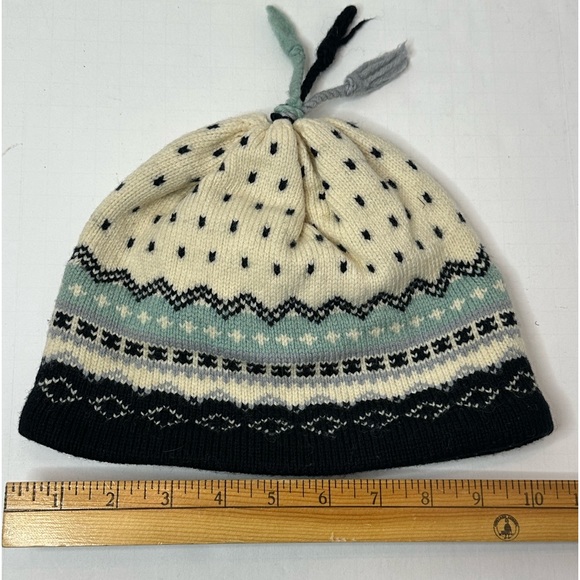 Hi Line Knits Wool Ski Hat Blues and White - Picture 5 of 5